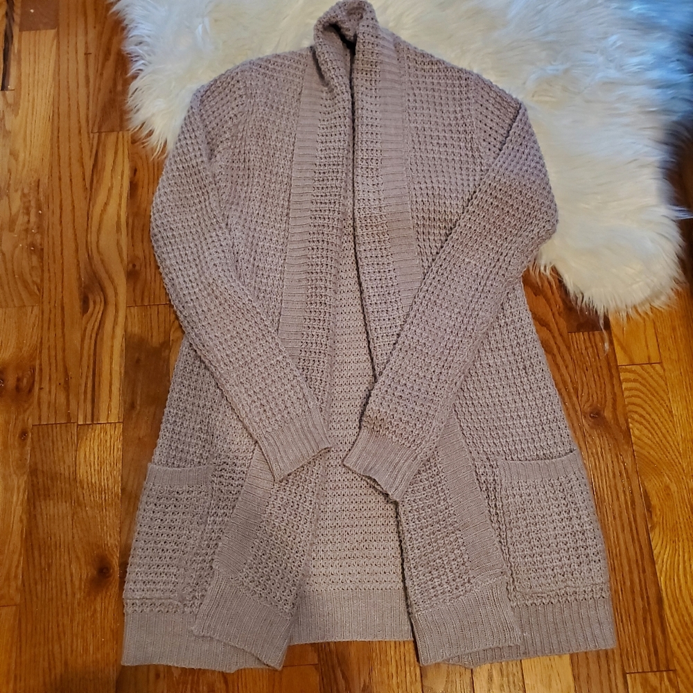 Revamped Purple Knit Long Open Cardigan Sz XS